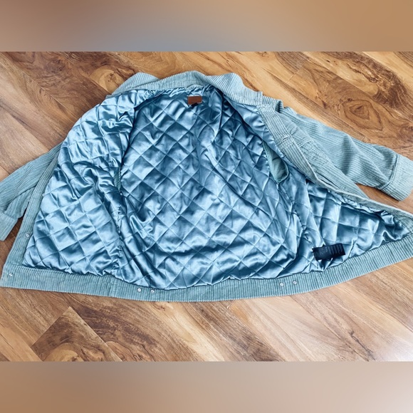 BDG Urban Outfitters Corduroy Olive Green Quilted Lined Shacket Jacket Oversized - Picture 9 of 12